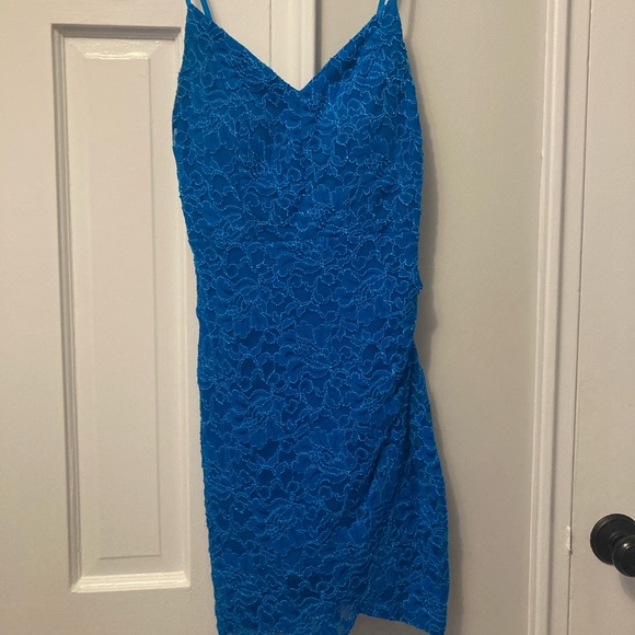 Emerald Sundae Dresses & Skirts - LACE MEDIUM BLUE DRESS